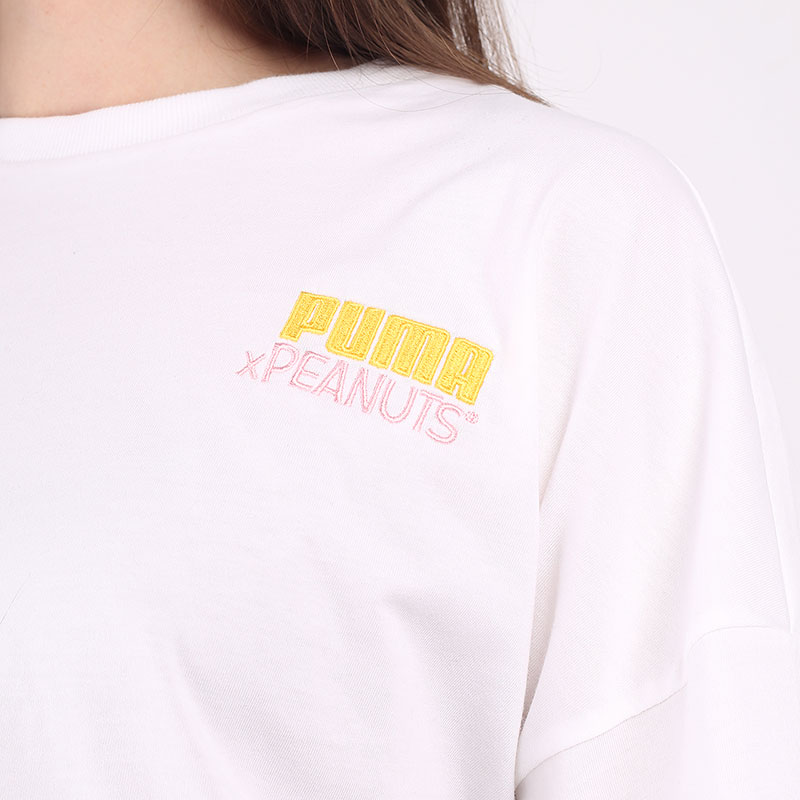 женская белая футболка PUMA x Peanuts Tee 53115802 - цена, описание, фото 2